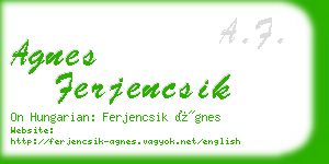 agnes ferjencsik business card